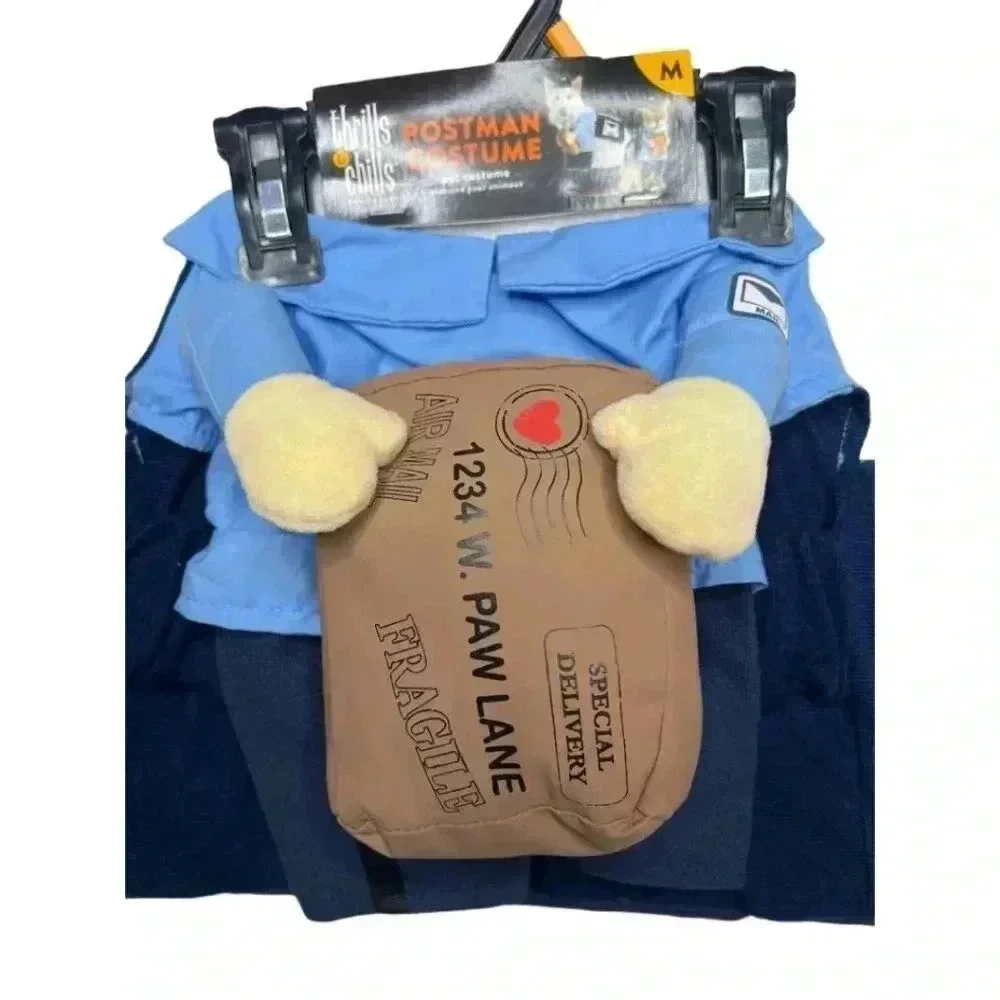Thrills & Chills Postman Costume –Mail Carrier Pet Halloween Outfit
